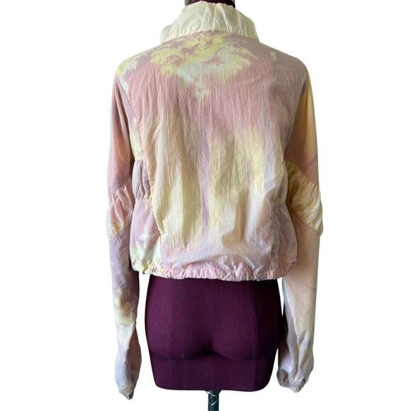Out From Under Surfside Cropped Quarter-Zip Jacket size L Yellow Pink - Picture 5 of 12
